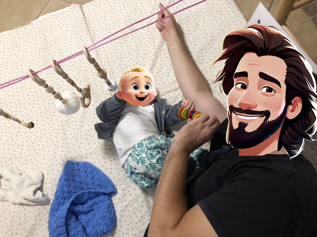 jouer avec son bébé sur le tapis de sol
