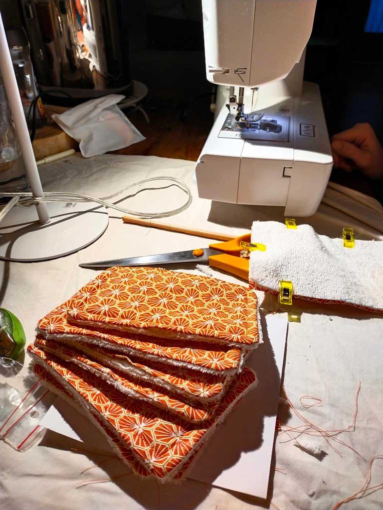 fabrication lingettes lavables routine bébé