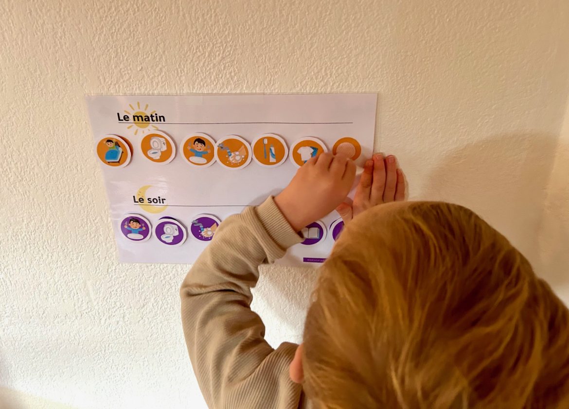 tableau visuel routine du matin routine du soir enfant de 2 ans